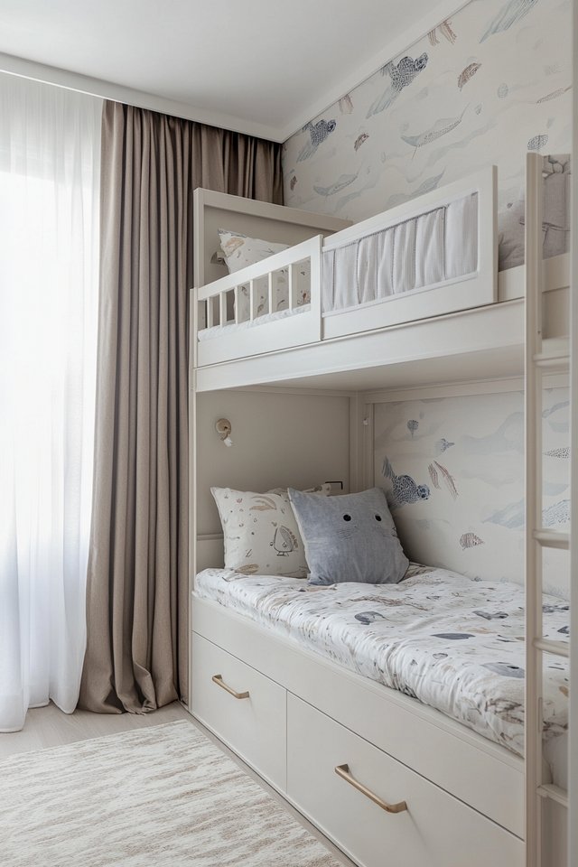  Minimalist Twin Bedroom with Functional Bunk Beds