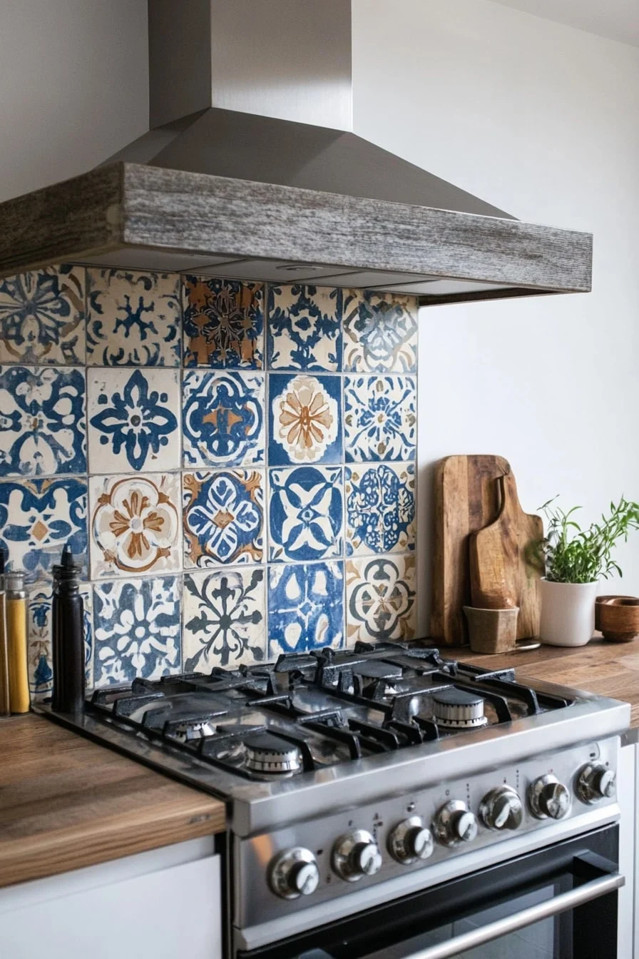 20. Mismatched Tiles Around the Stove