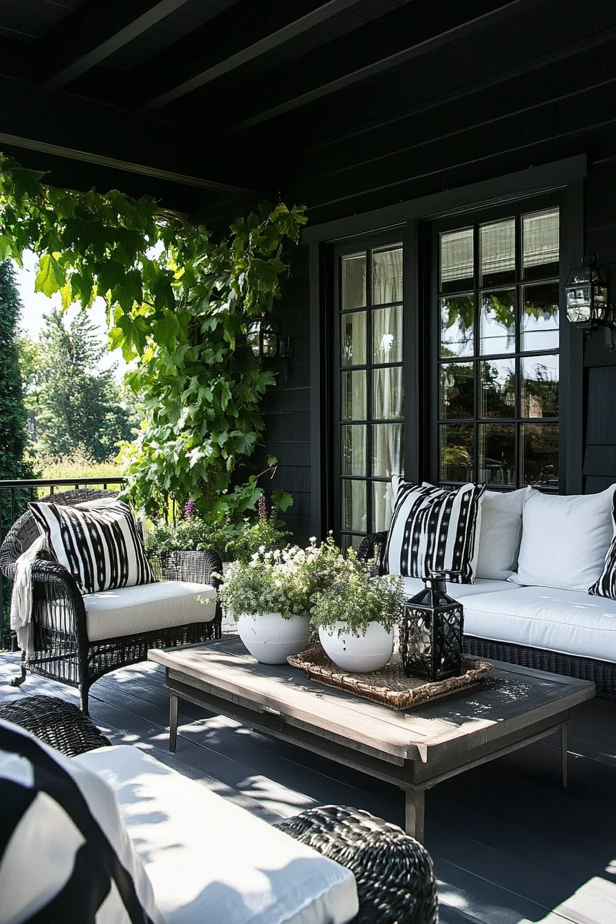 Monochrome Outdoor Living Room Setup