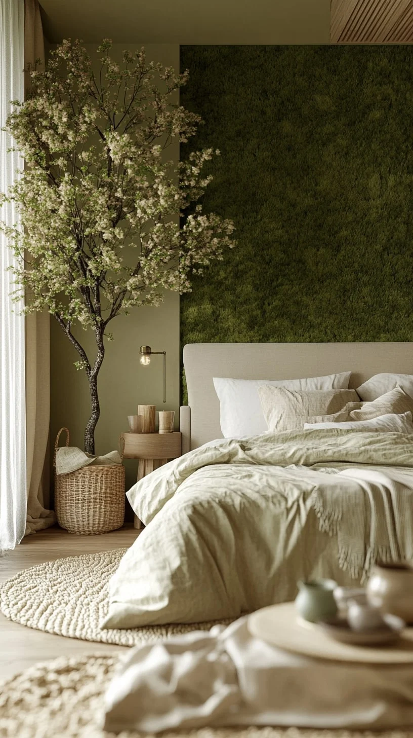 Moss Green Earthy Bedroom Ideas