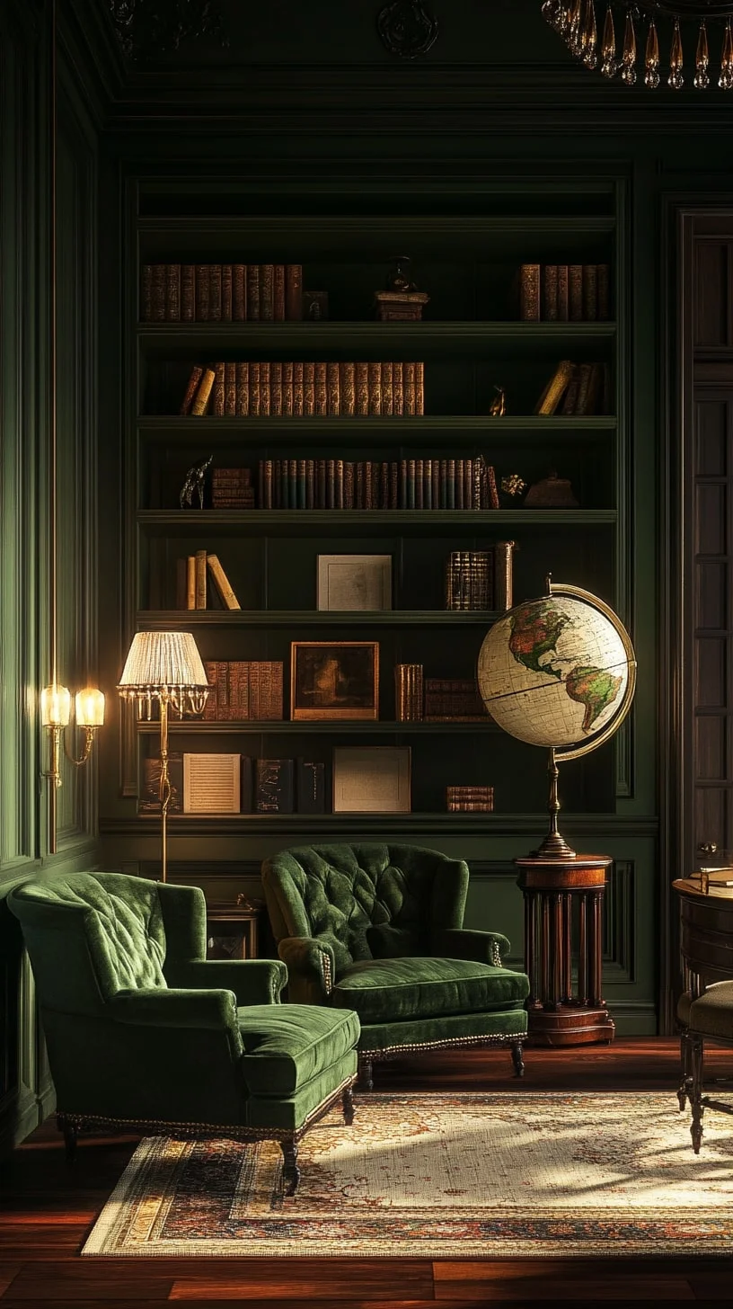 Moss and Mahogany Library Den