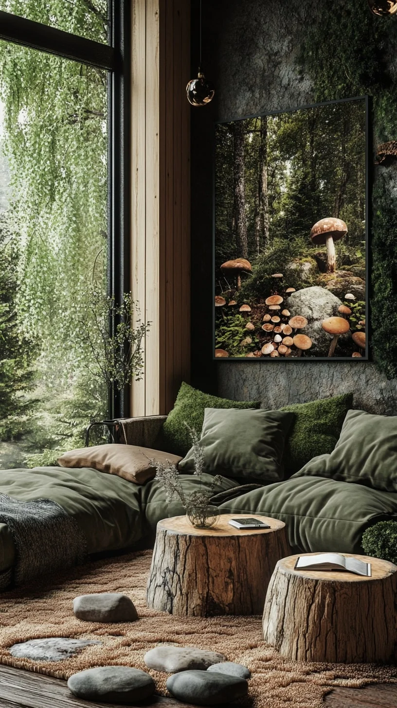 Mossy Woodland Living Spac