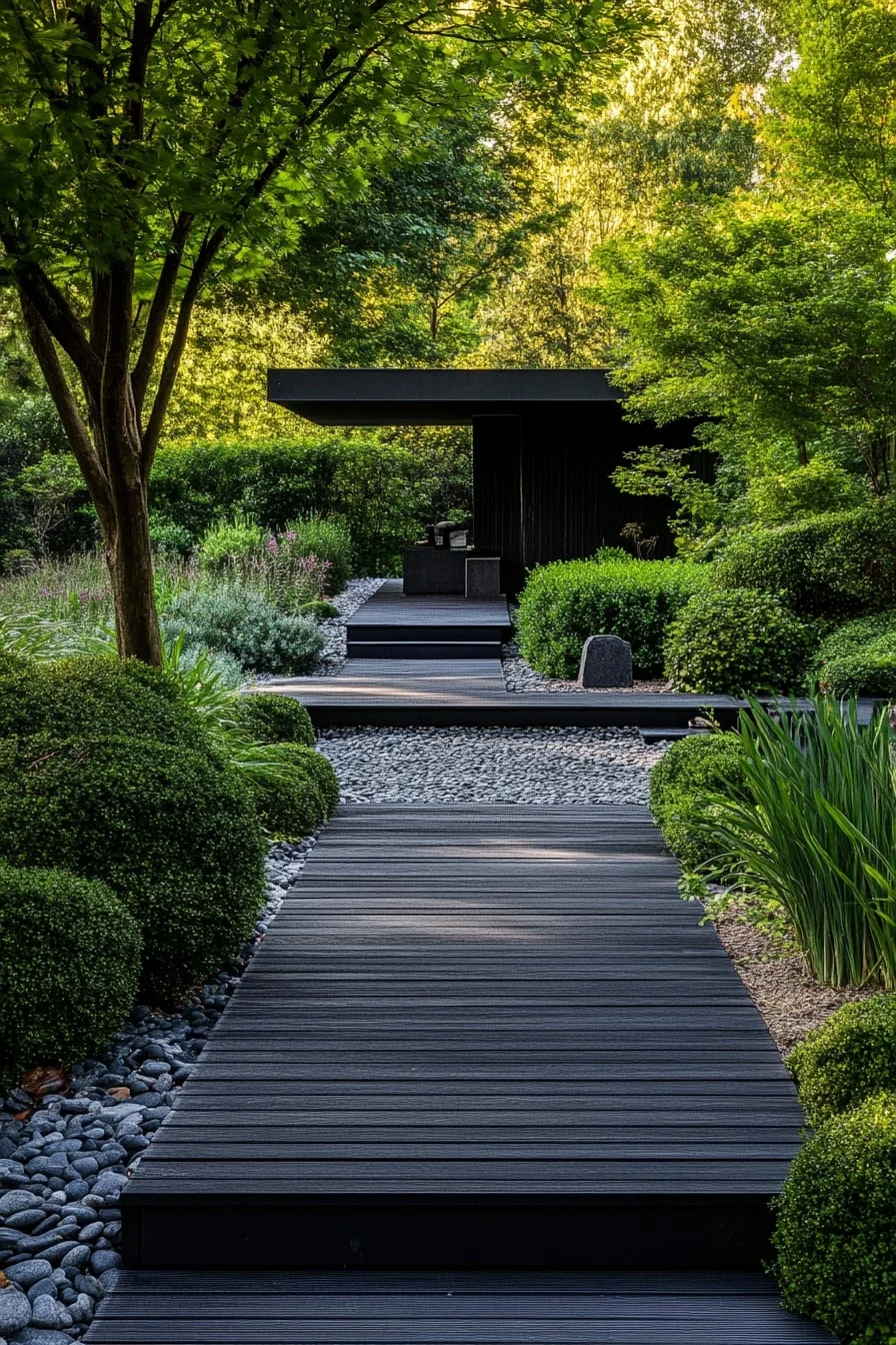 Narrow Black Walkway Decking
