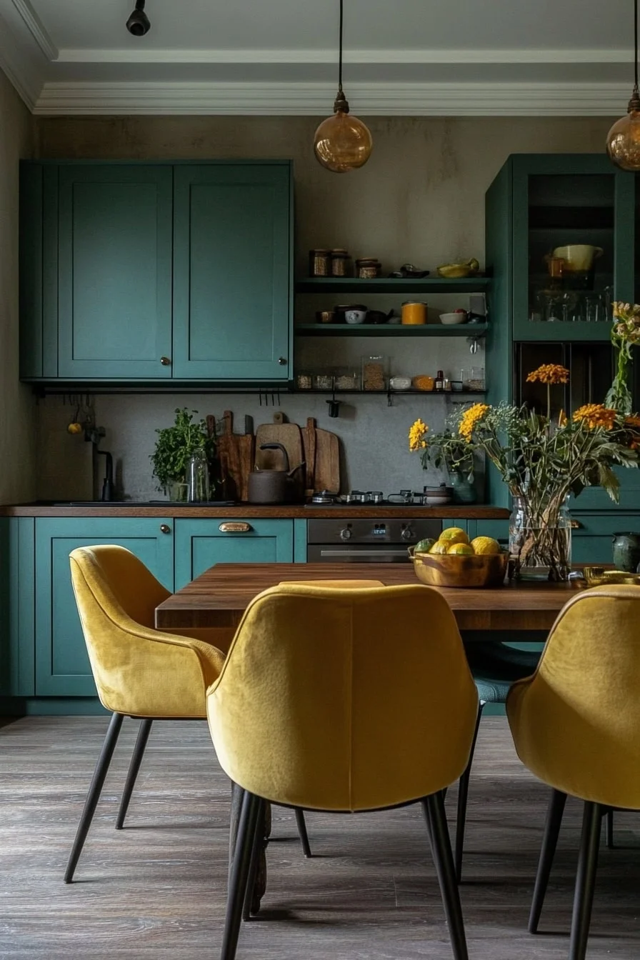 42. Painted Arch Accent Wall Behind Stove