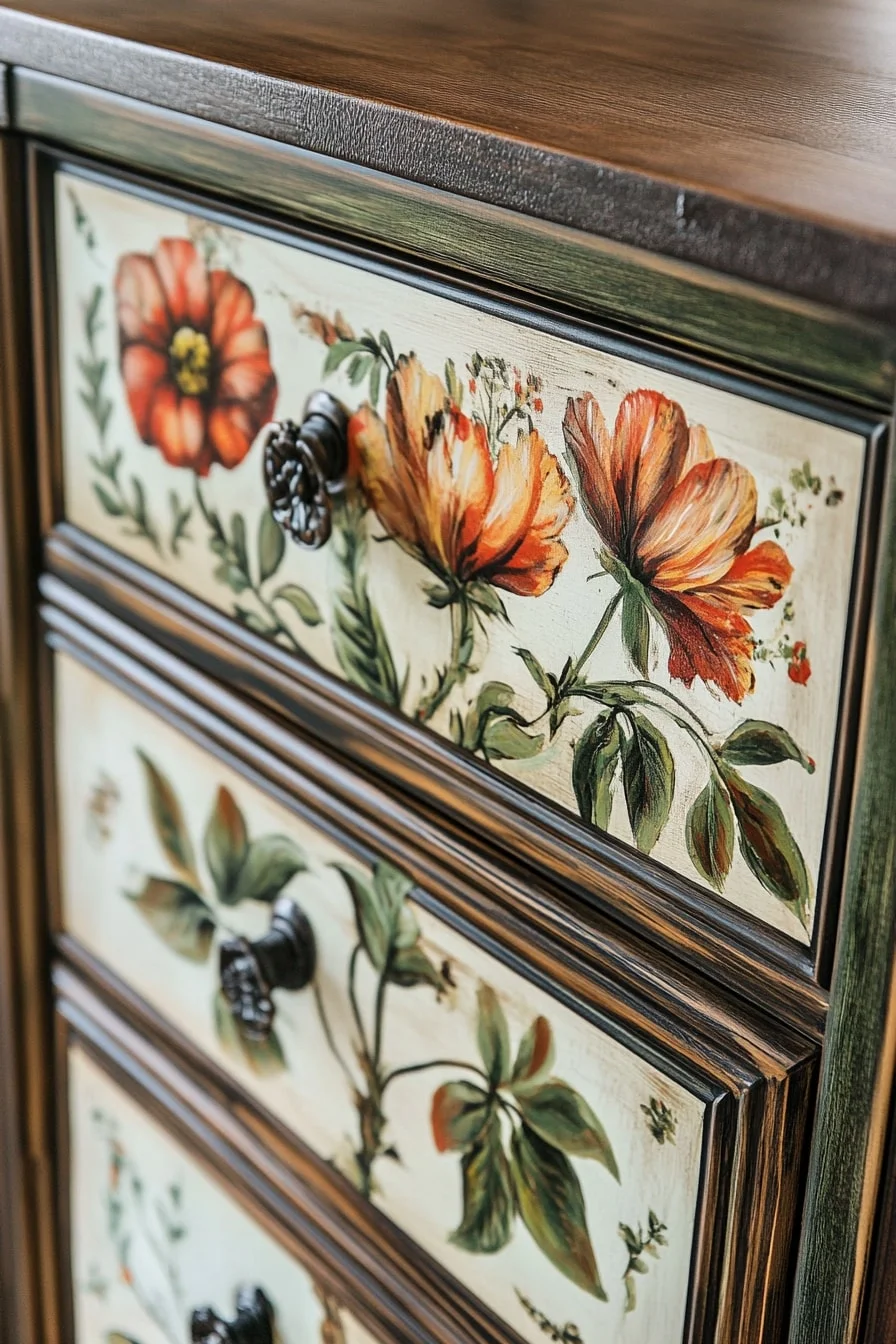 34. Painted Cabinet Mural or Motif