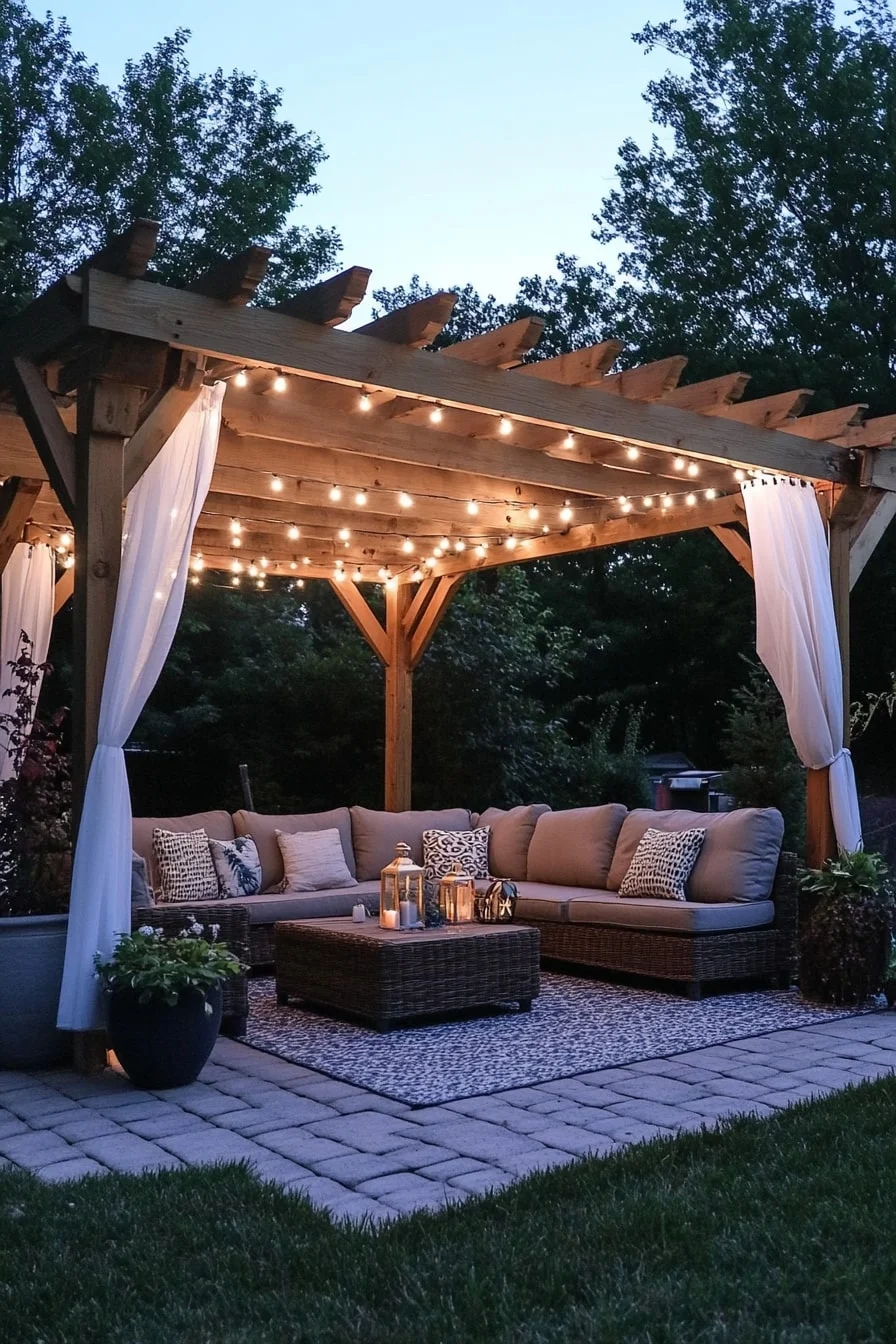 Pergola with Sectional Underneath