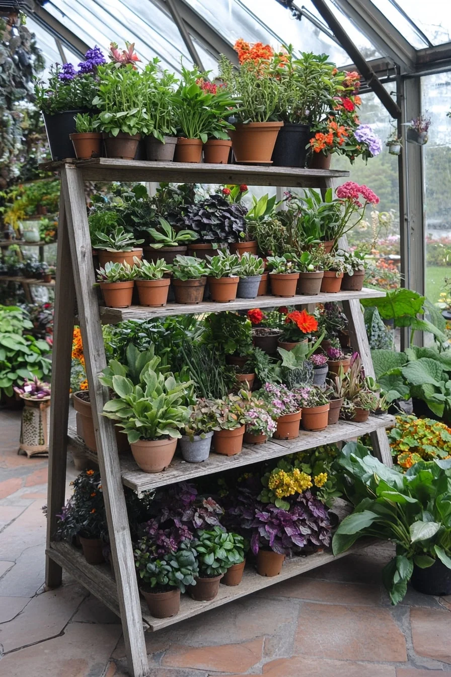 37. Planter Ladder Shelf