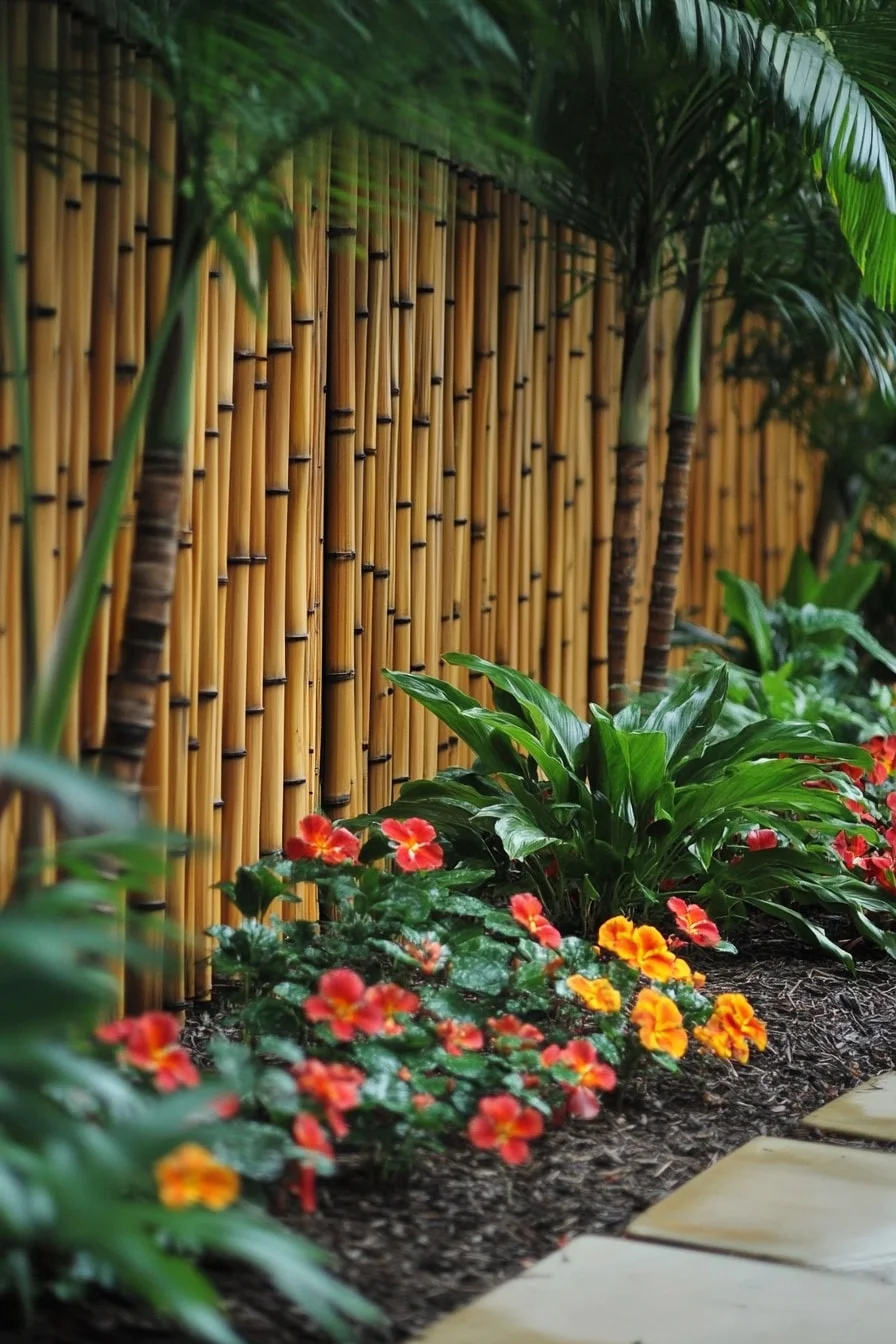 22. Raised Bed With Bamboo Screen Fence