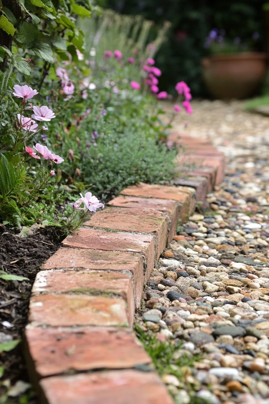 5. Reclaimed Brick Lawn Edge