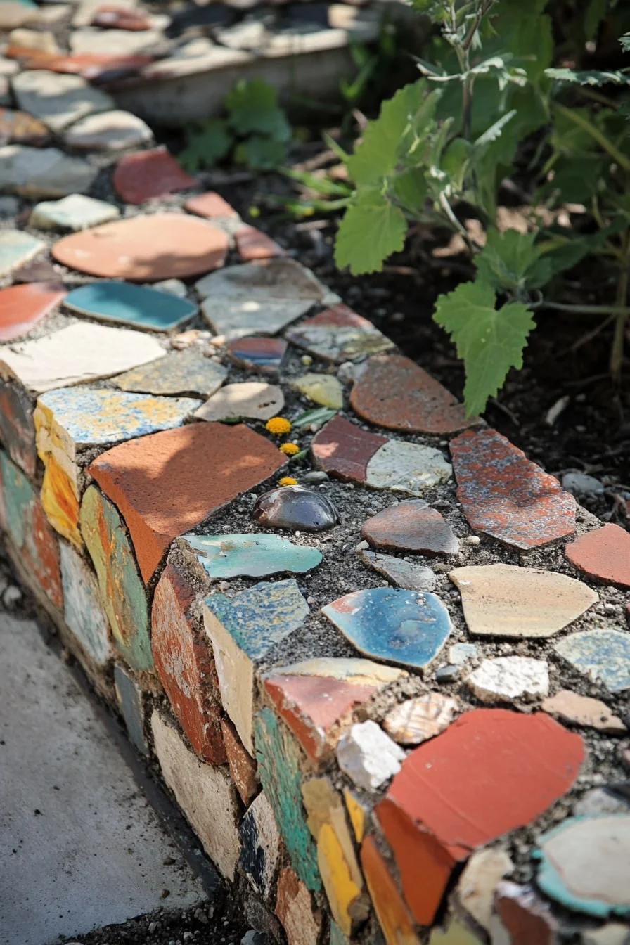 6. Reclaimed Brick Mosaic Edge