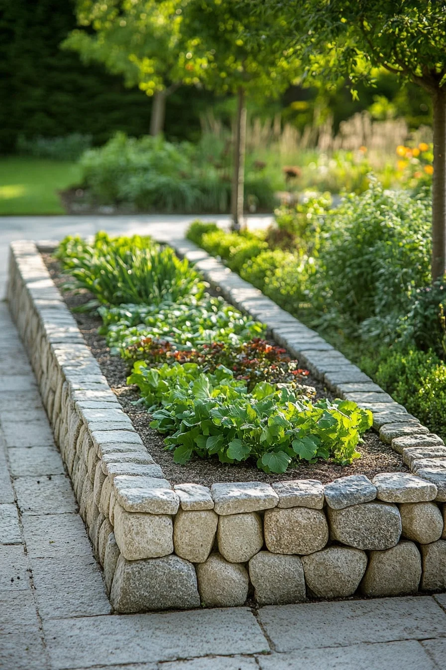 17. Rectangular Stone-Framed Beds