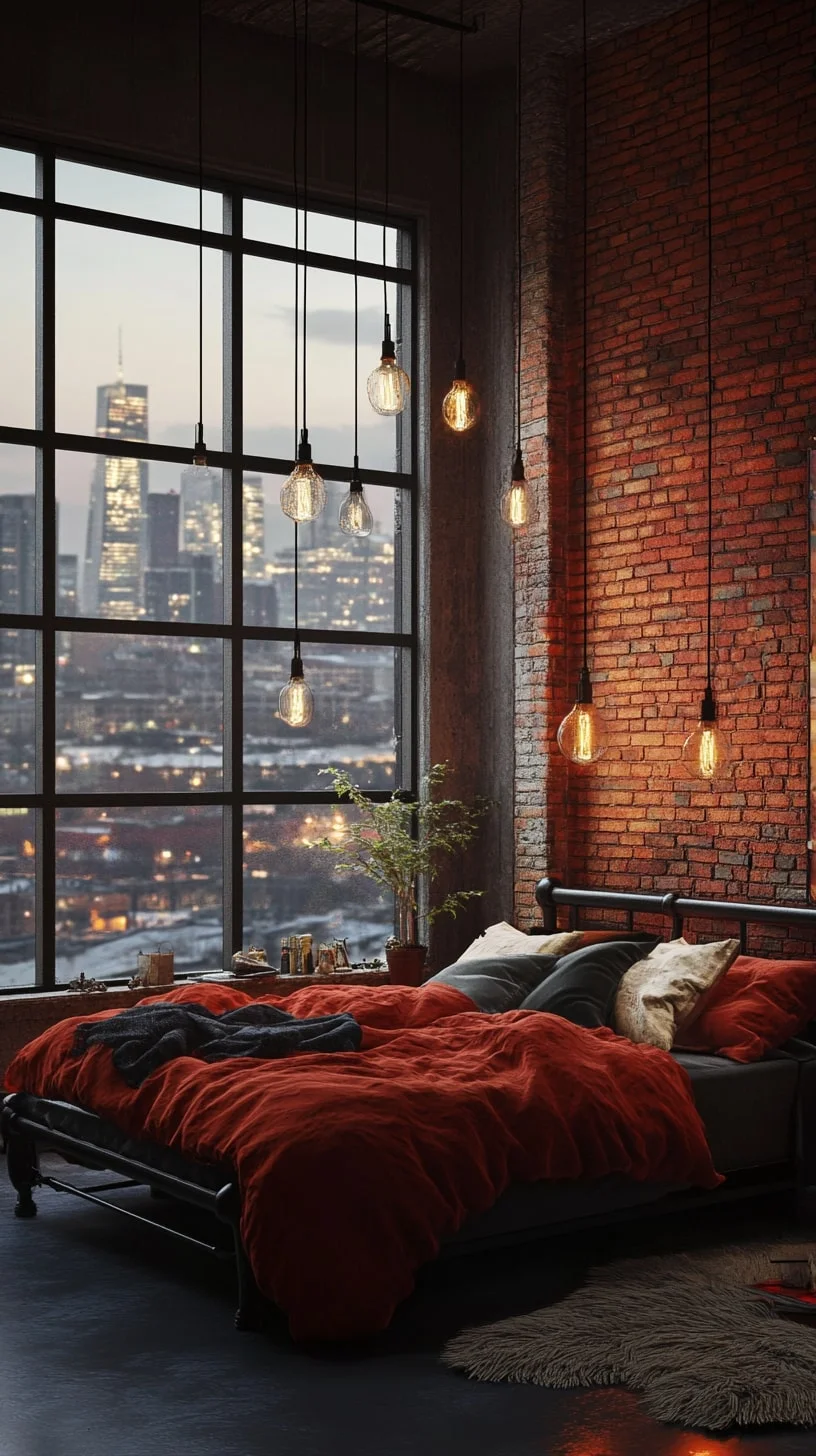 Red Industrial Loft Design