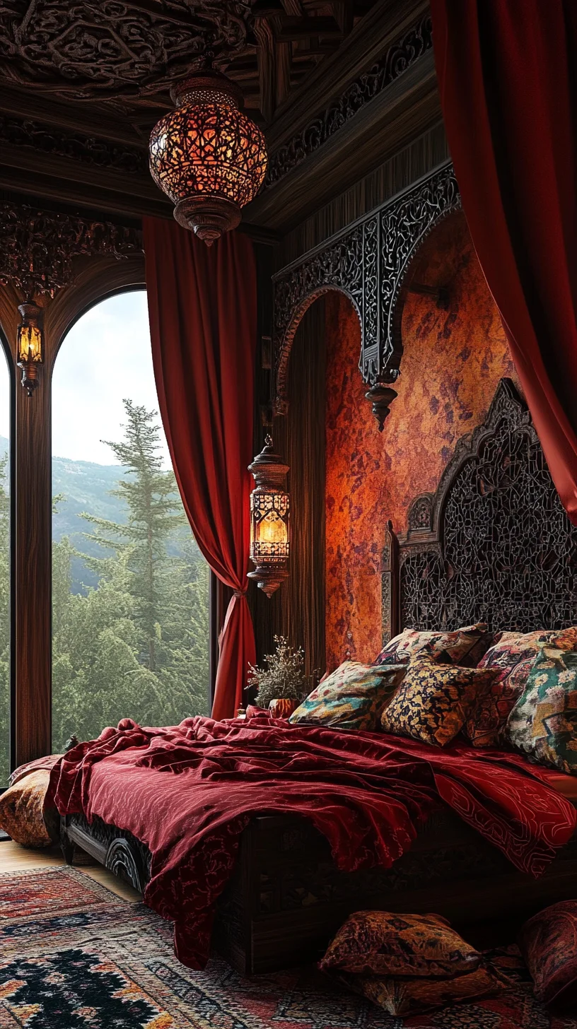 Red Moroccan-Inspired Bedroom