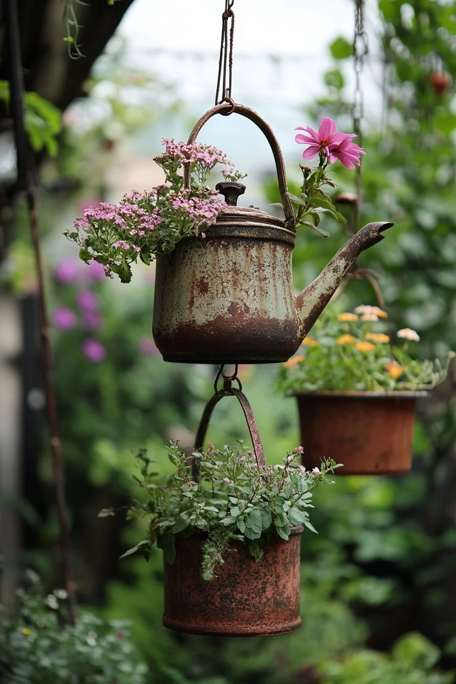 31. Repurposed Kitchen Pots & Kettles