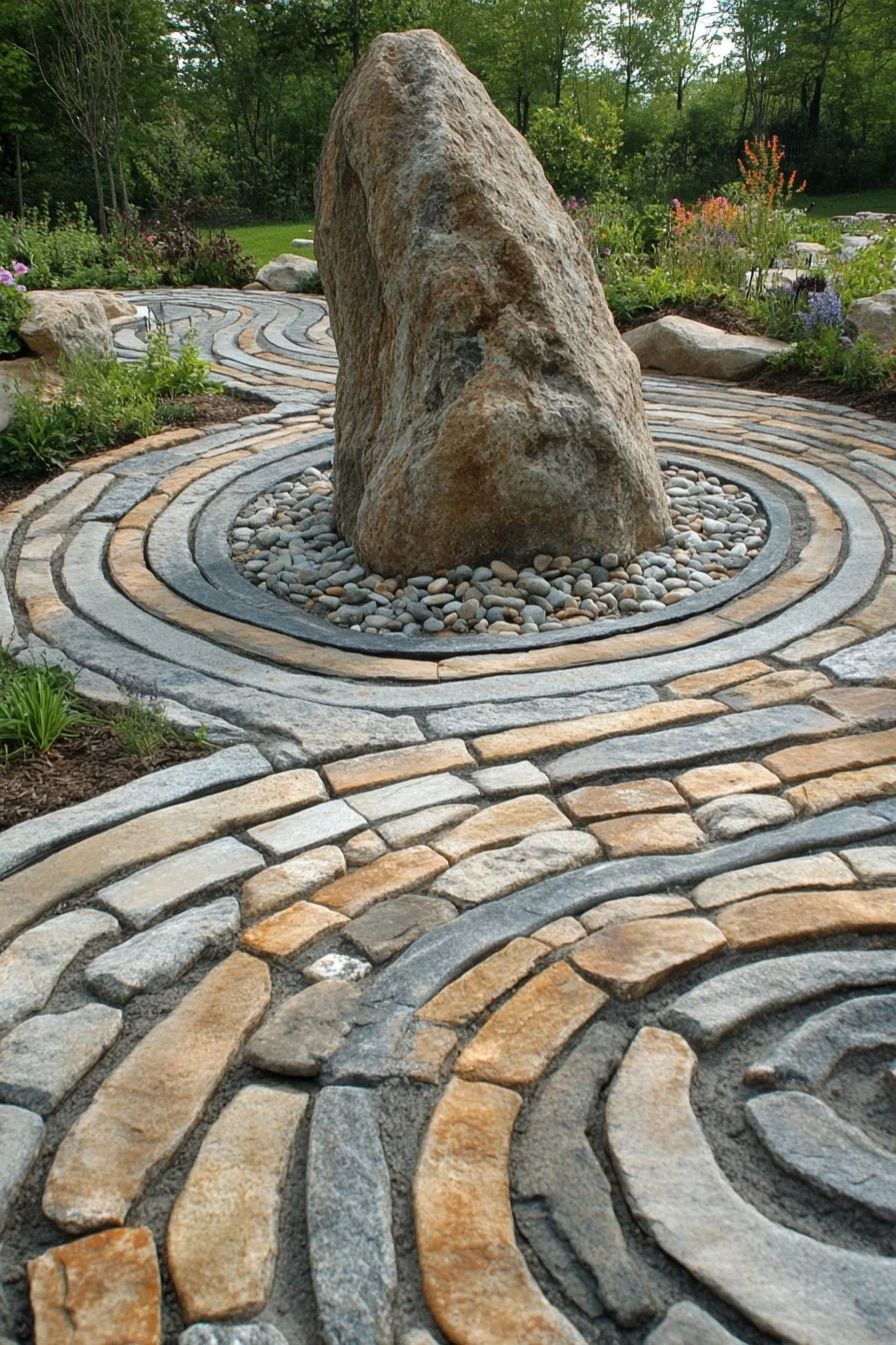 14. Spiral Stone Feature Garden