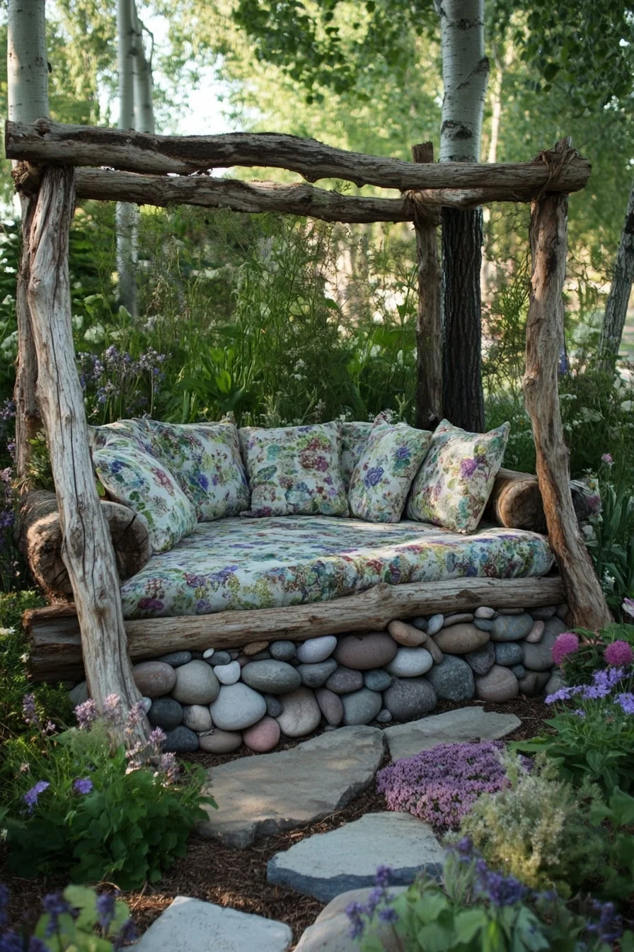 28. River Stone and Driftwood Combo Bed