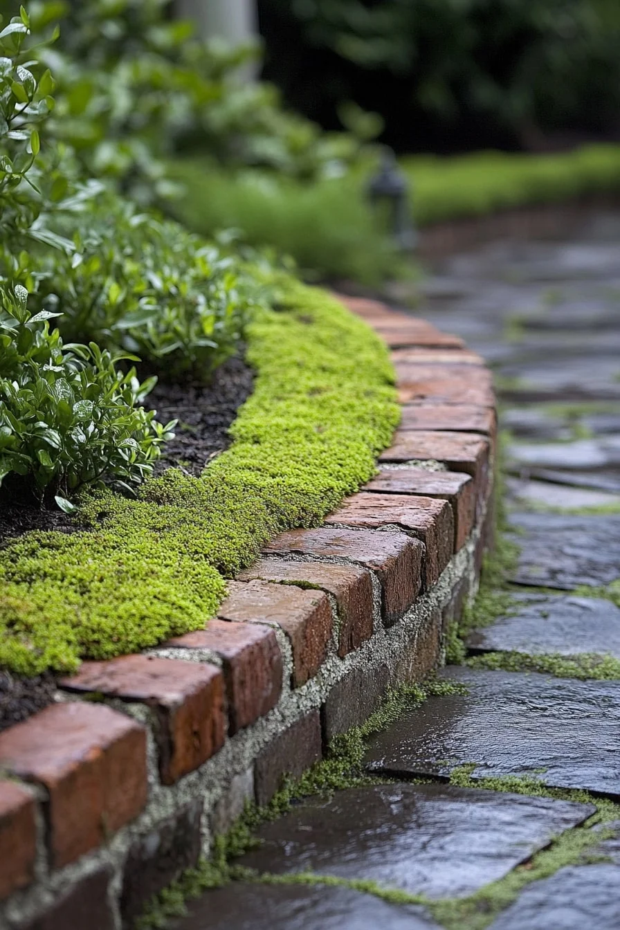 22. Rustic Brick with Moss Growth