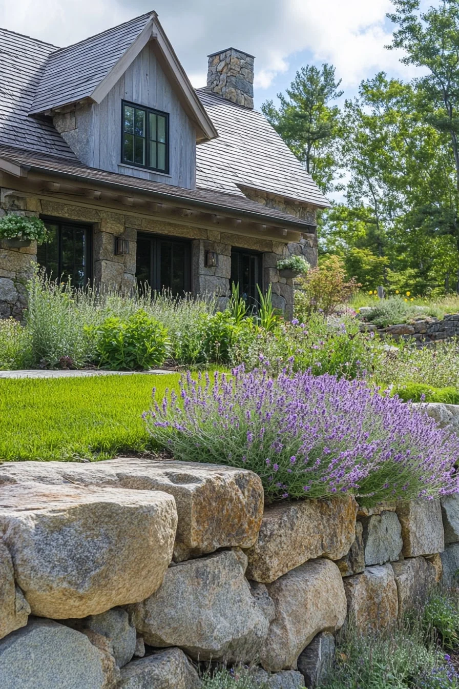 18. Rustic Stone Bed with Creeping Thyme