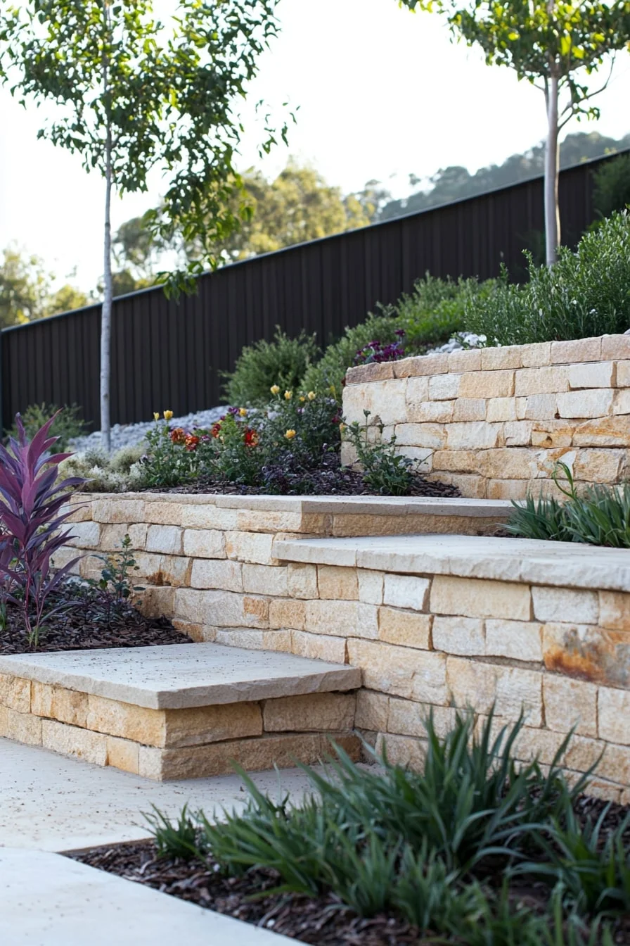 27. Sandstone Raised Garden Beds