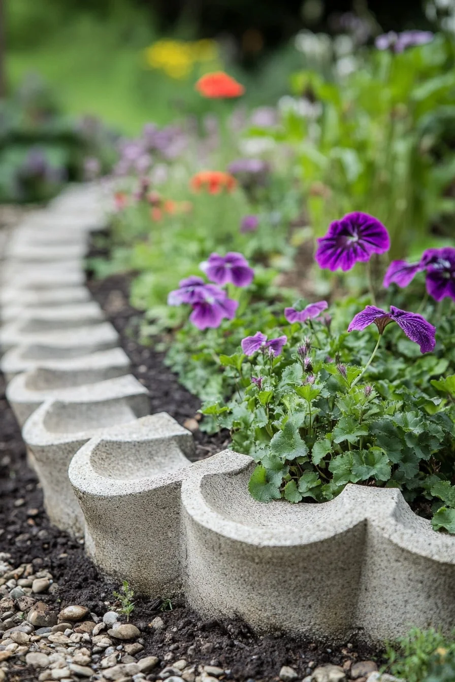 9. Scalloped Concrete Edging Stones