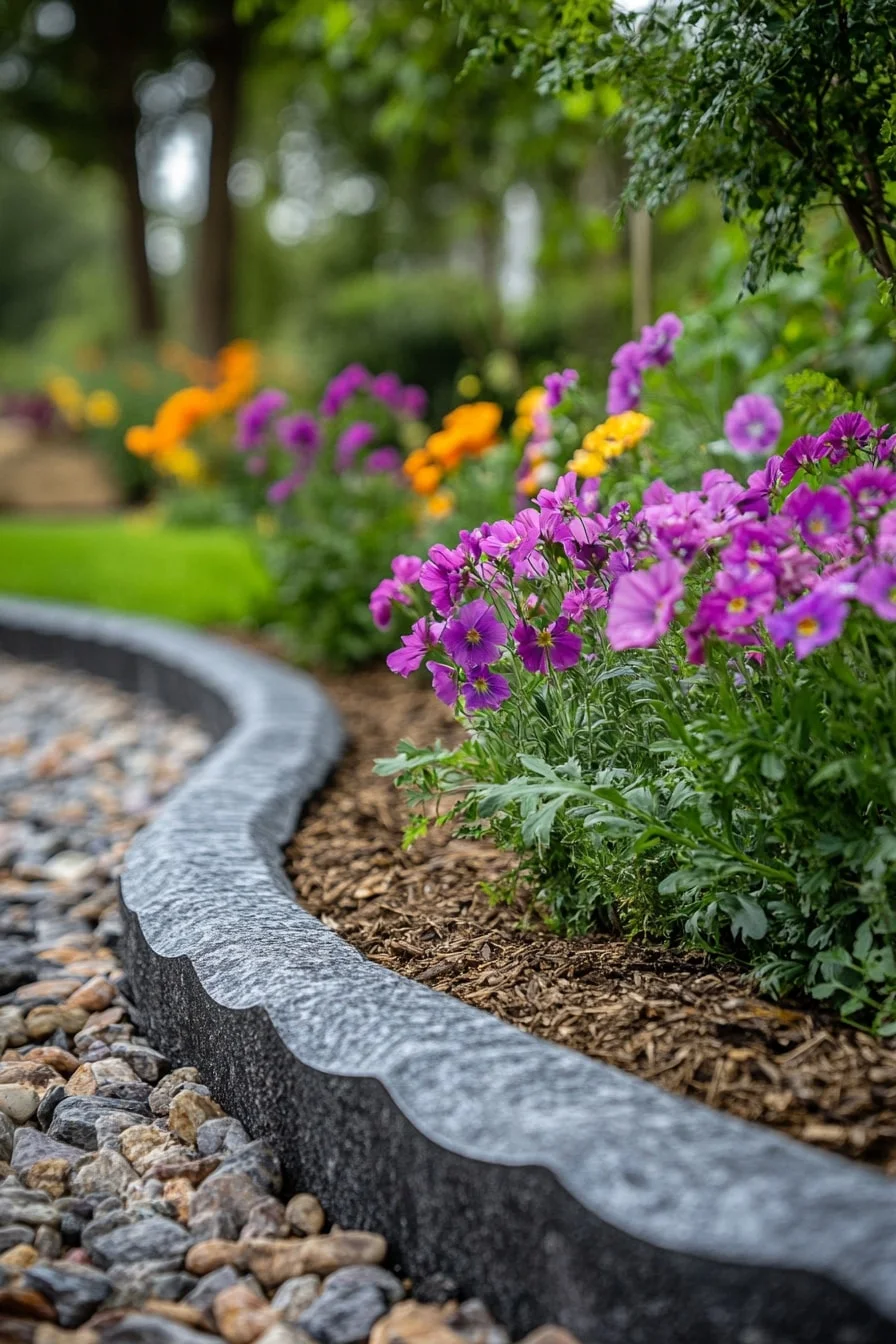 2. Scalloped Concrete Edging