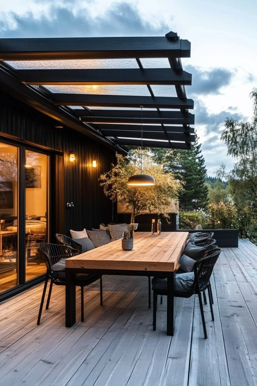 Scandinavian Style Black Patio Deck