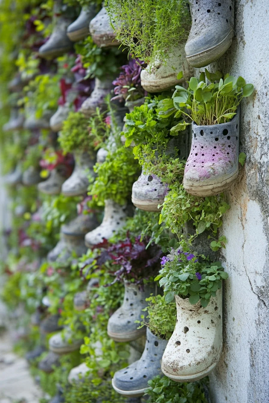 Shoe Organizer Turned Wall Planter