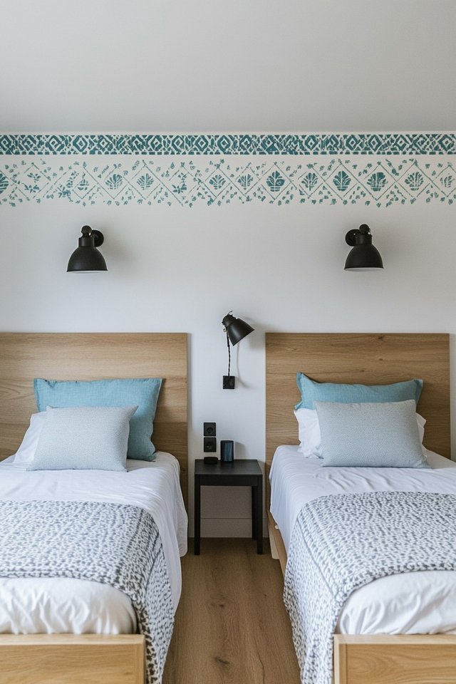 Simple Twin Bedroom Design Highlighting Scandinavian Elegance