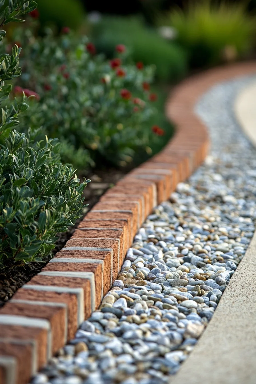 15. Small Pebble Edge with Brick Frame