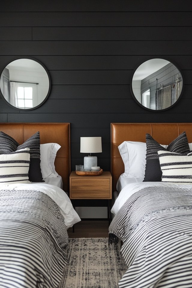 Sophisticated Twin Bedroom with Bold Modern Elements