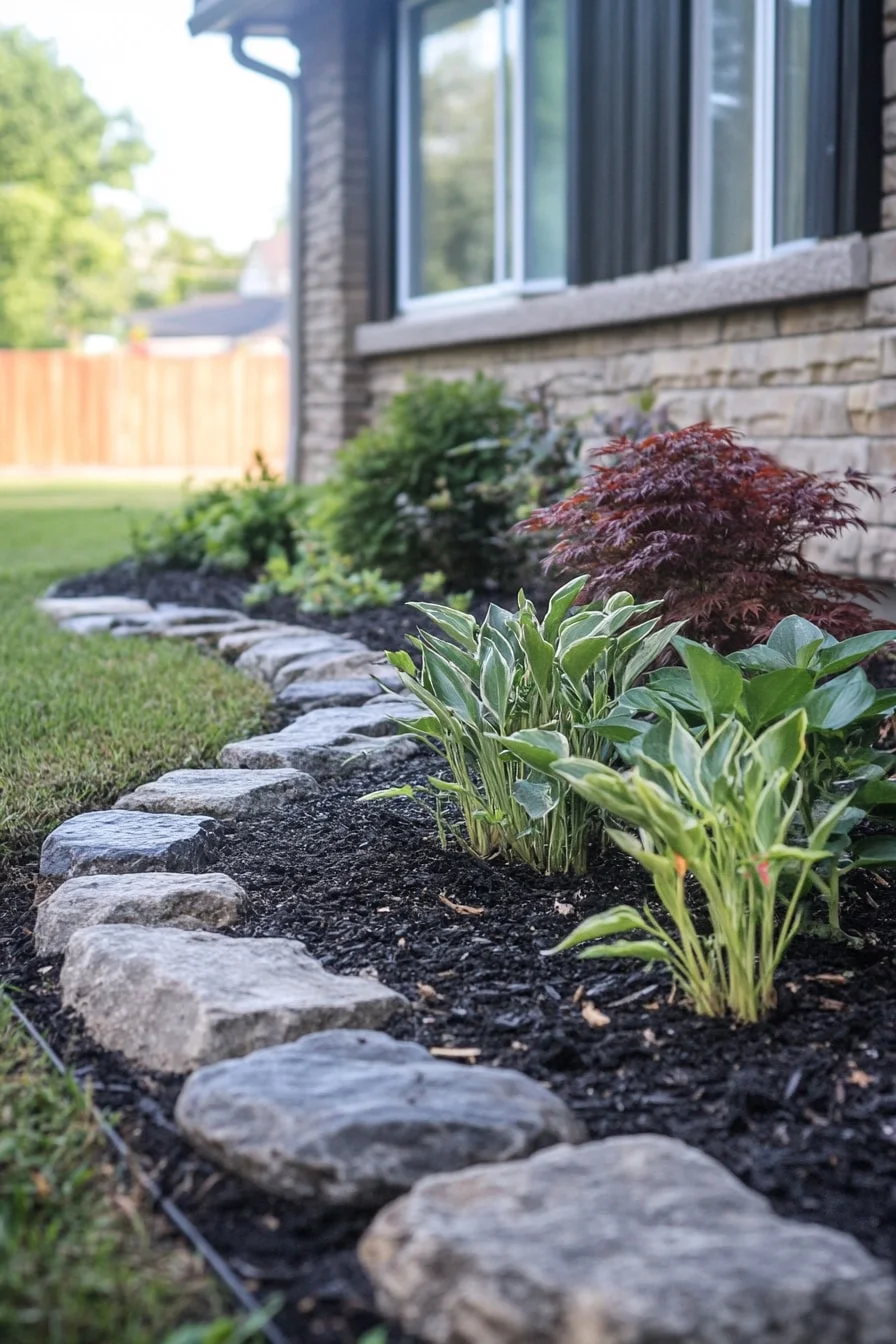 23. Stepping Stone-Edged Garden Bed