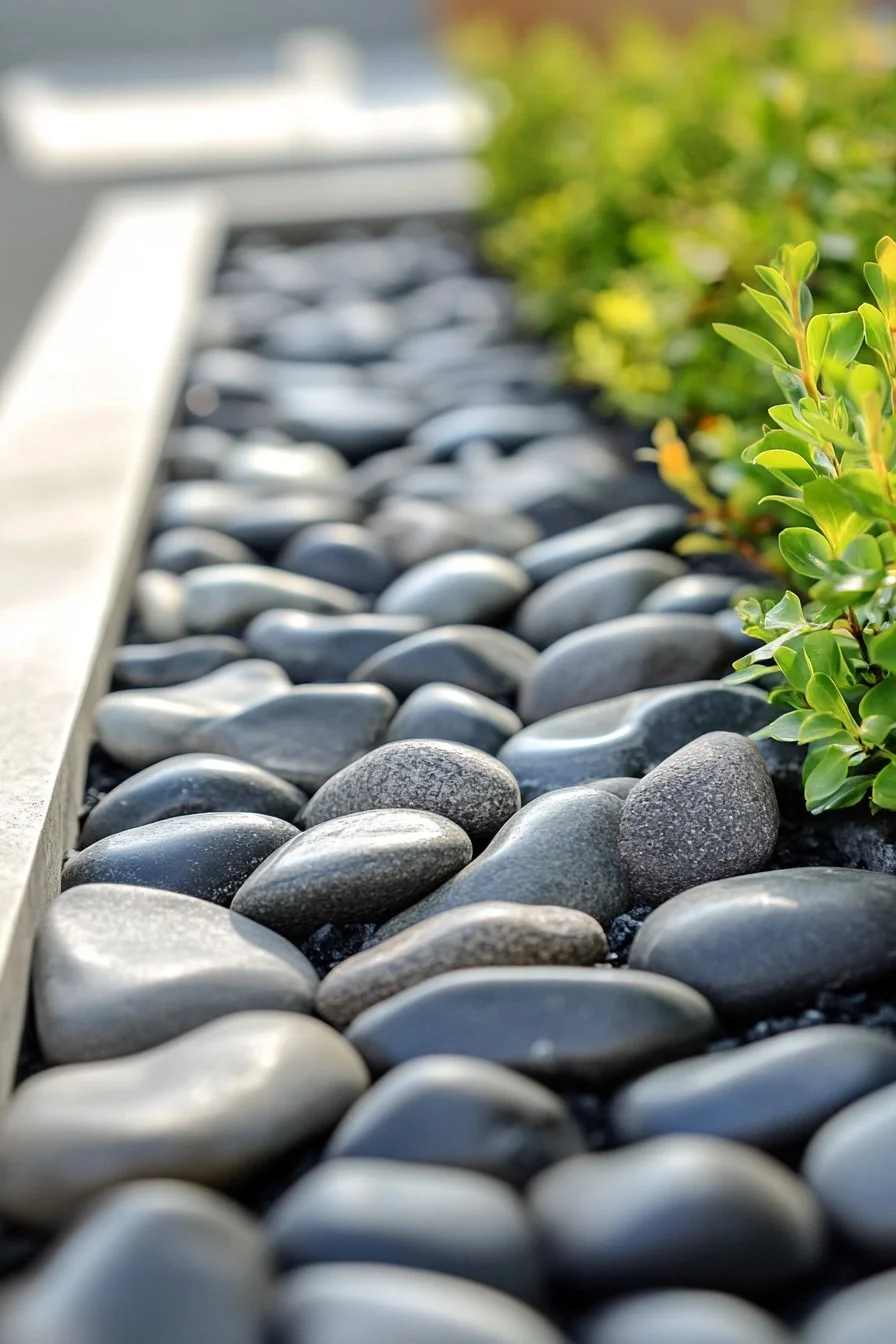 3. Stone Pebble Strip Border
