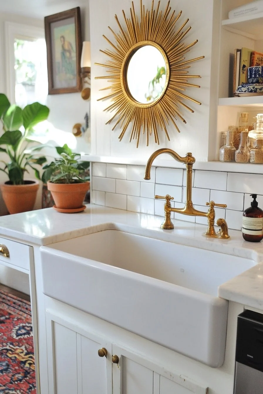 27. Sunburst Mirror Over Kitchen Sink