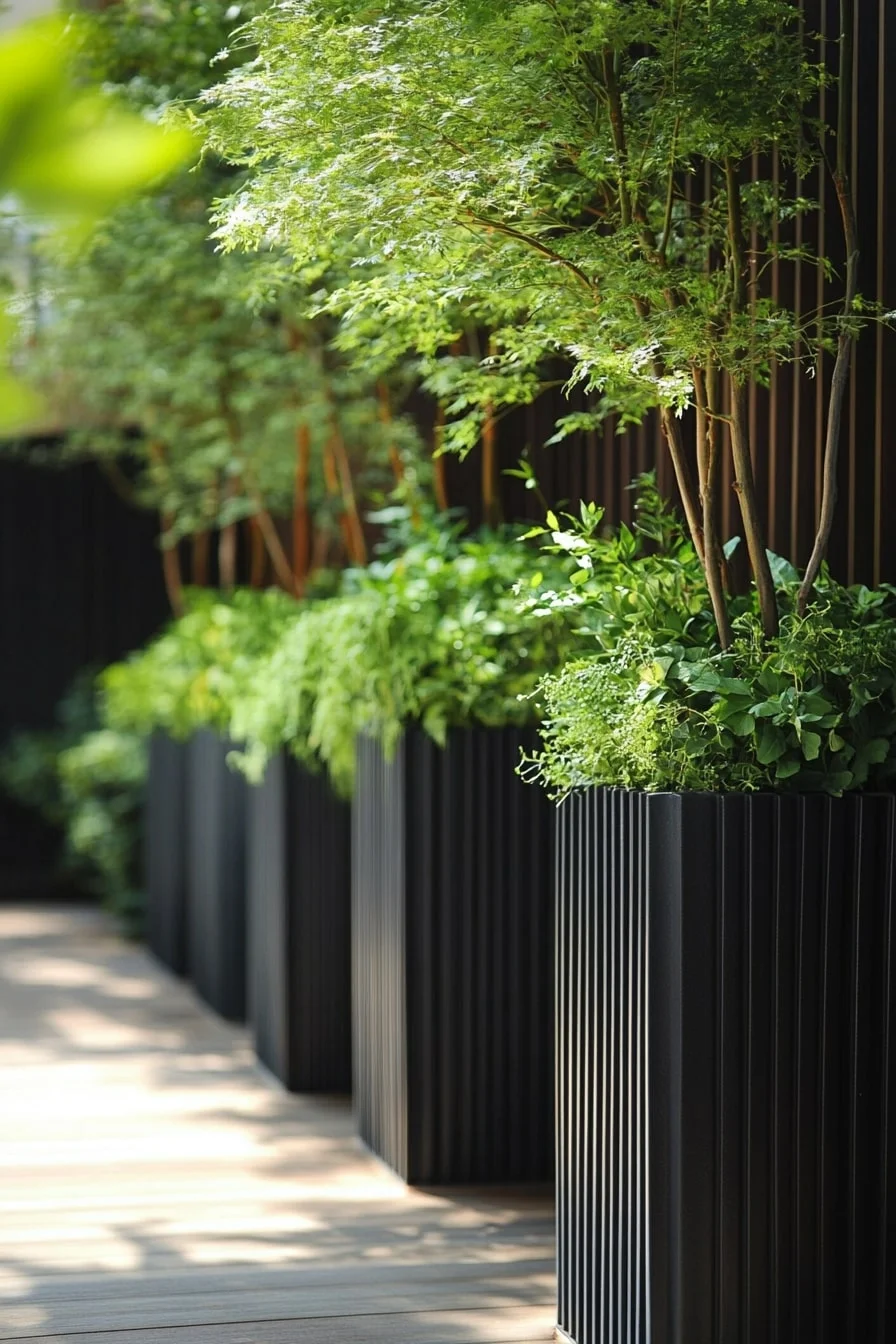 Tall Planters with Vertical Greens
