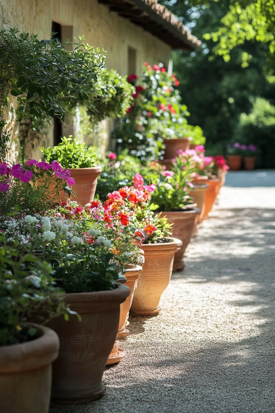 12. Terracotta Pot Halves Border