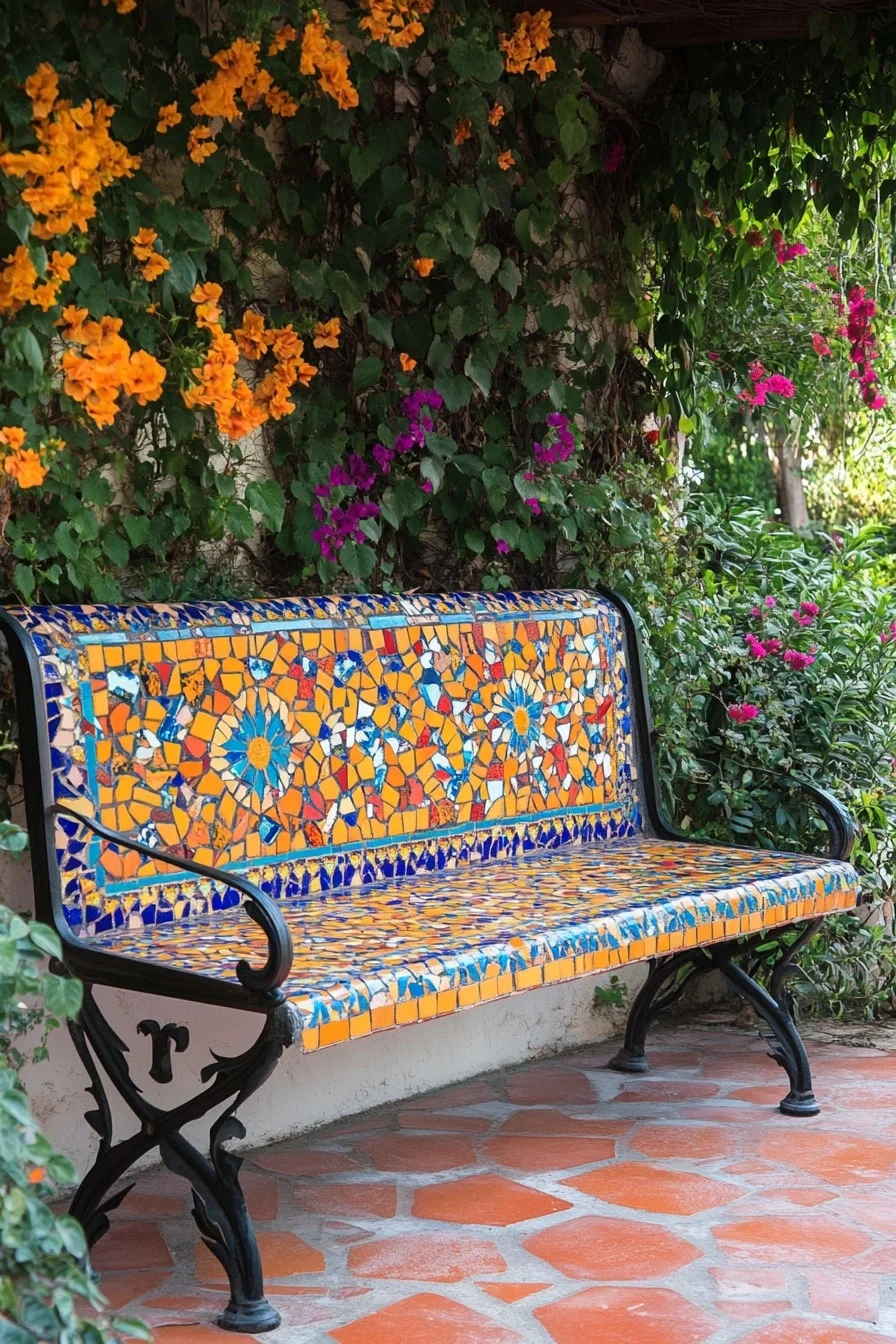 Tiled Mosaic Benches