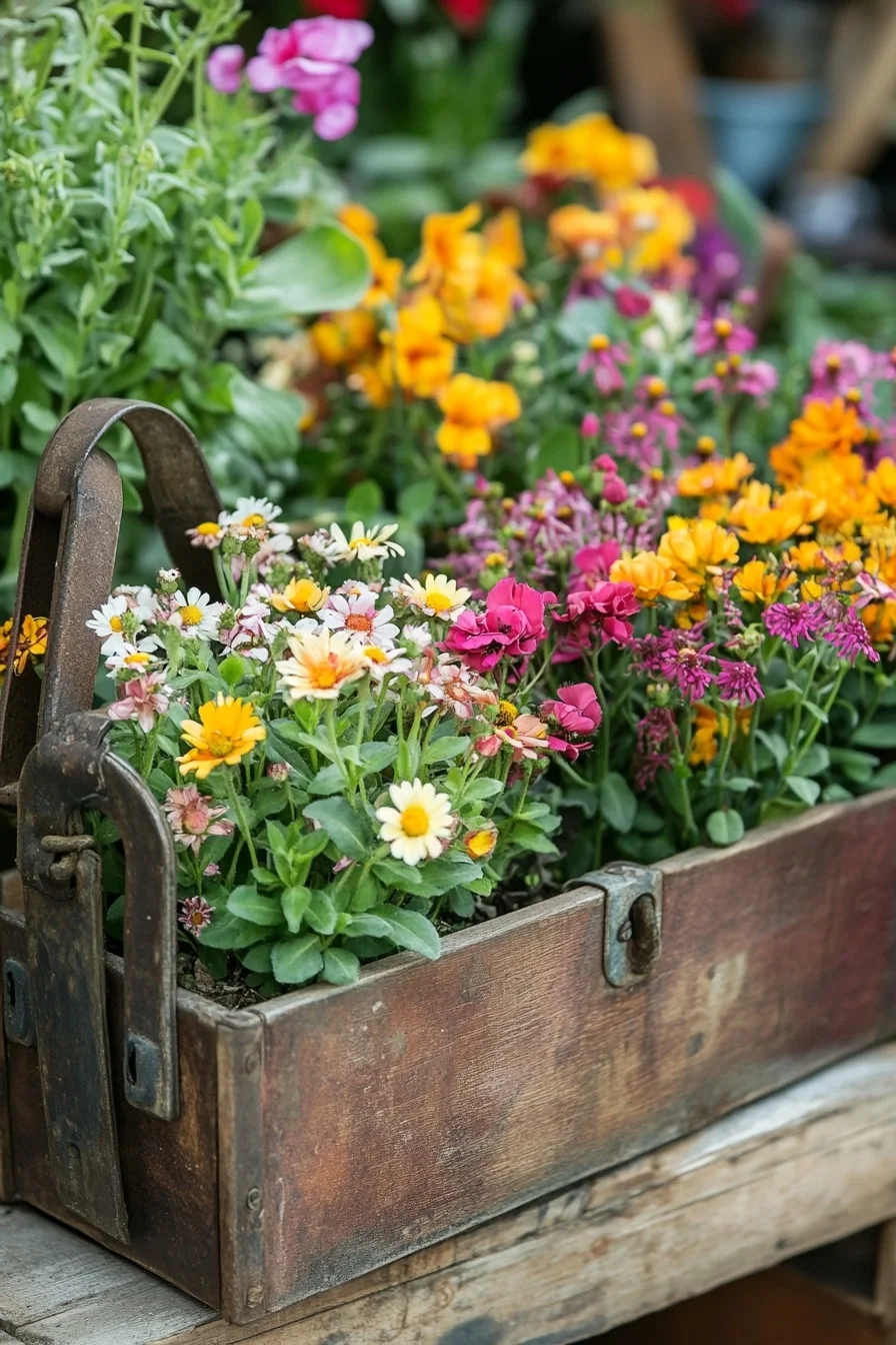 26. Toolbox Planters with Handles
