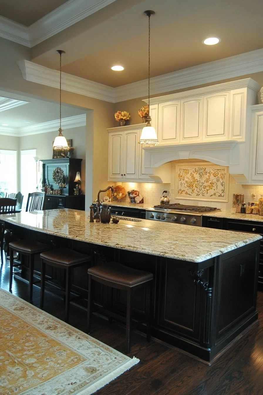 9. Two-Tone Kitchen with Dark Lowers and White Uppers
