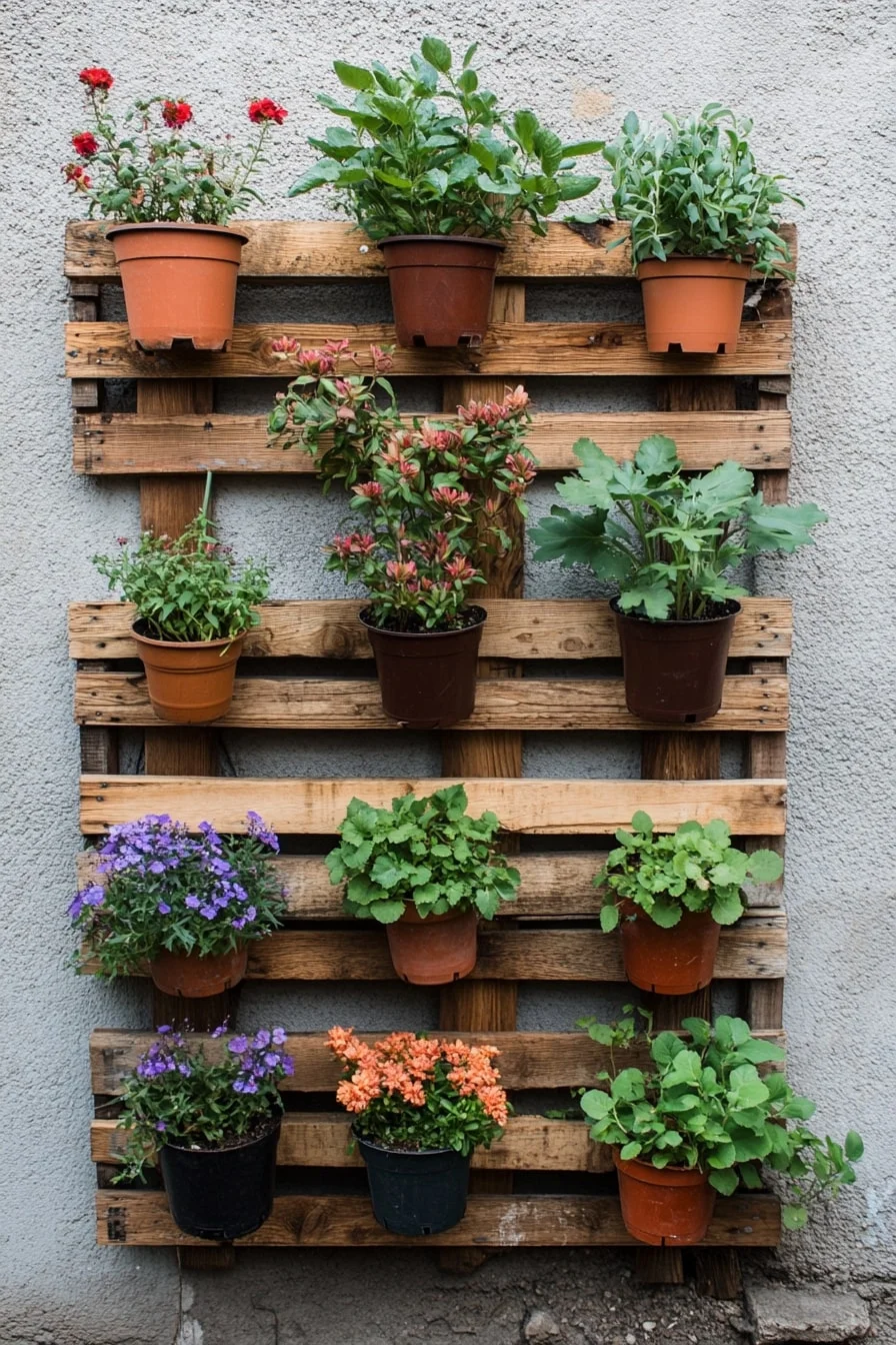 Vertical Pallet Planter Wall