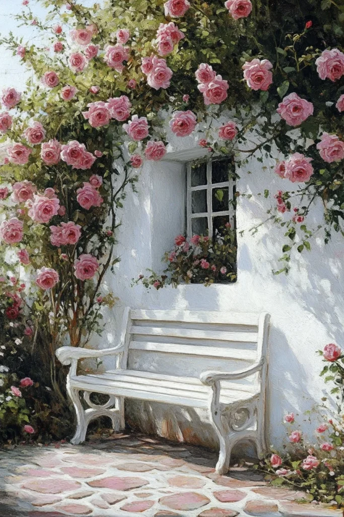 White Cottage-Style Bench