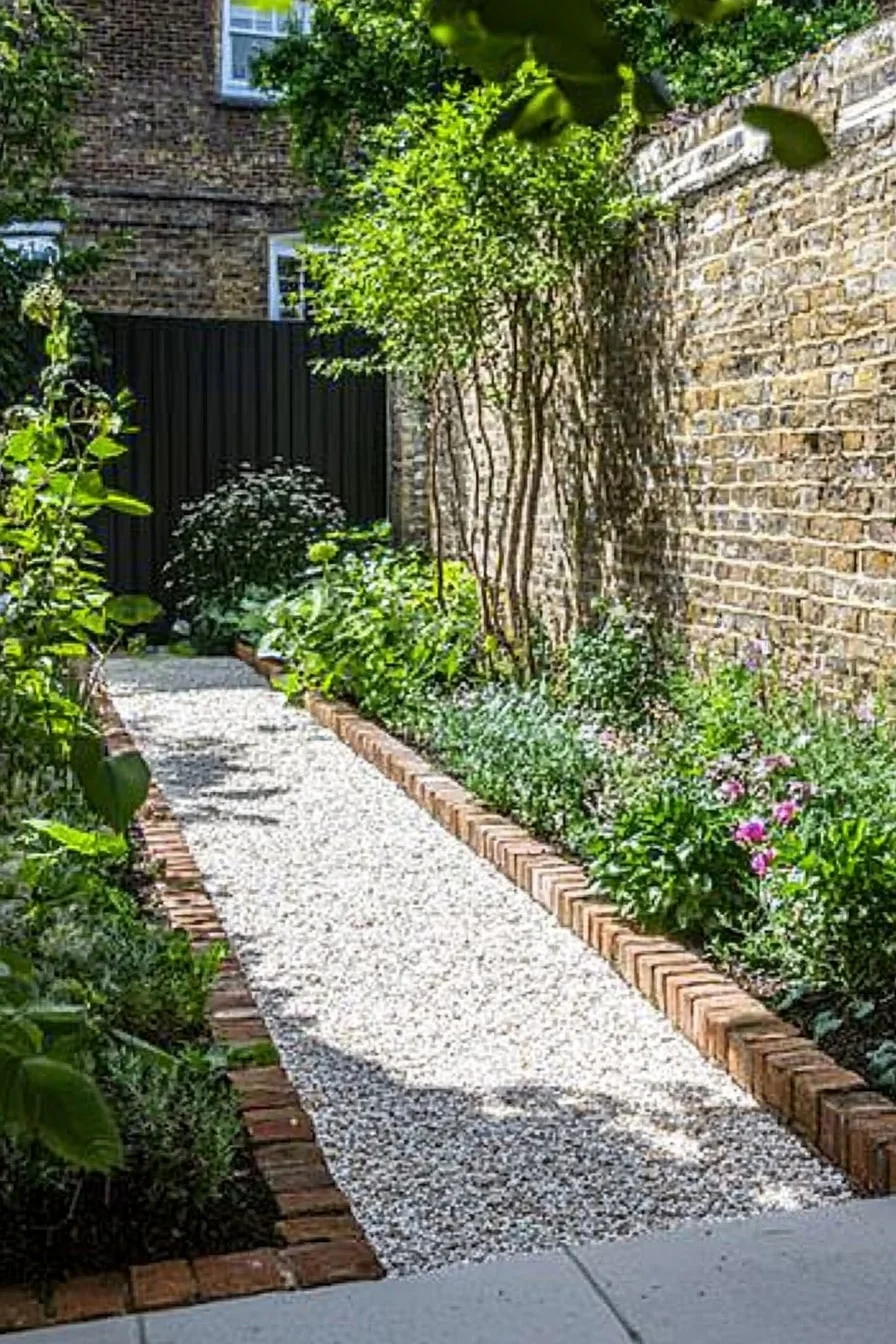 7. White Gravel with Brick Frame