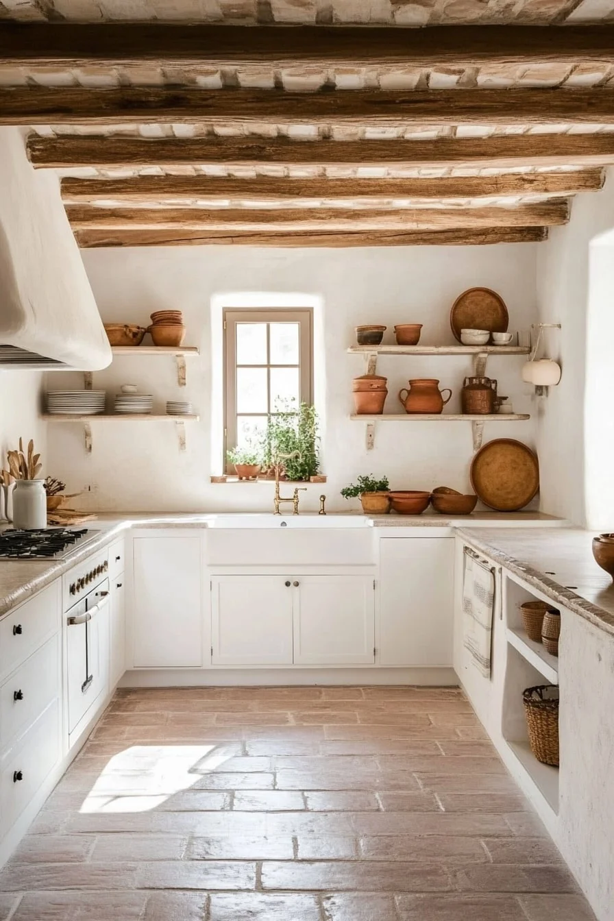 6. White Walls with Bold Boho Accents