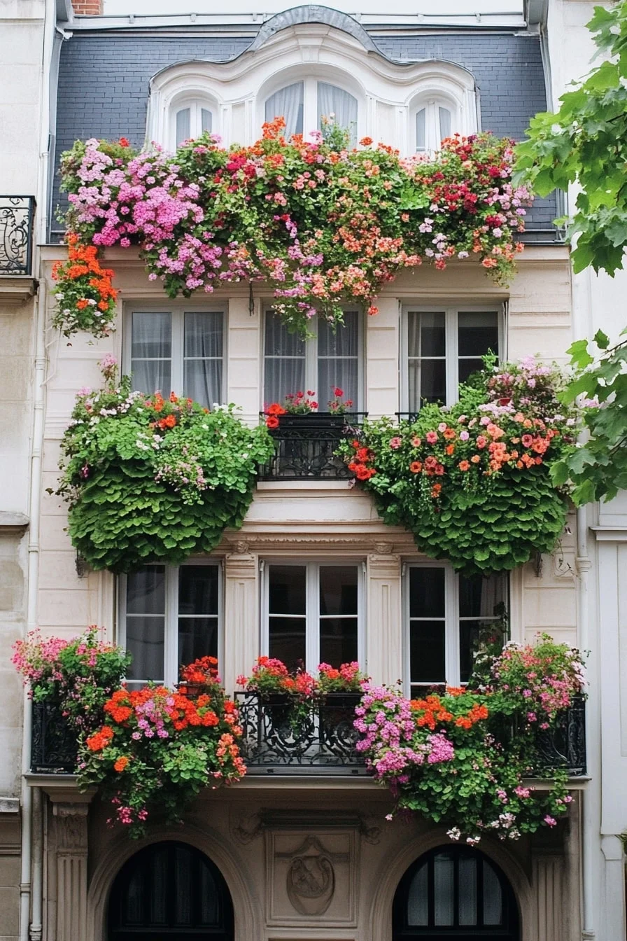 Window Boxes with Cascading Flowers