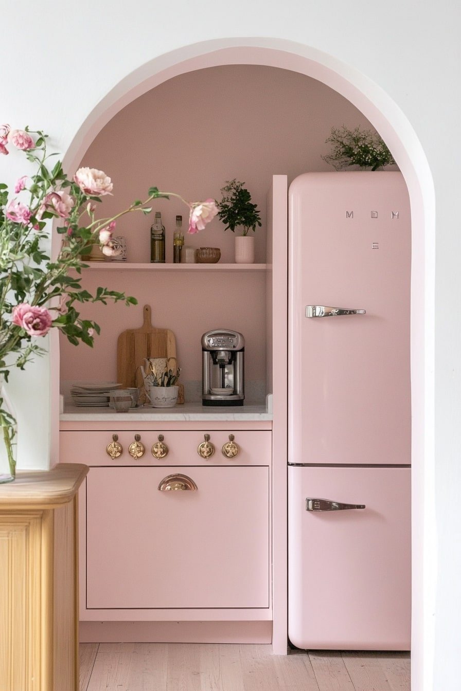 Pastel Pink Nook With Vintage Retro Charm