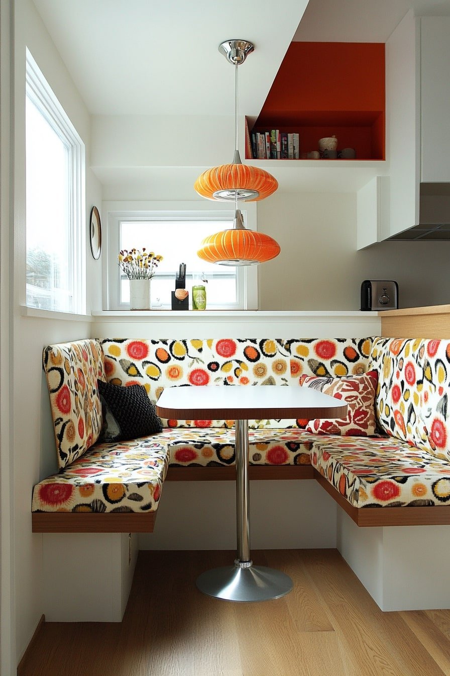 Atomic Diner Banquette with Bold Prints and Pop Art Flair