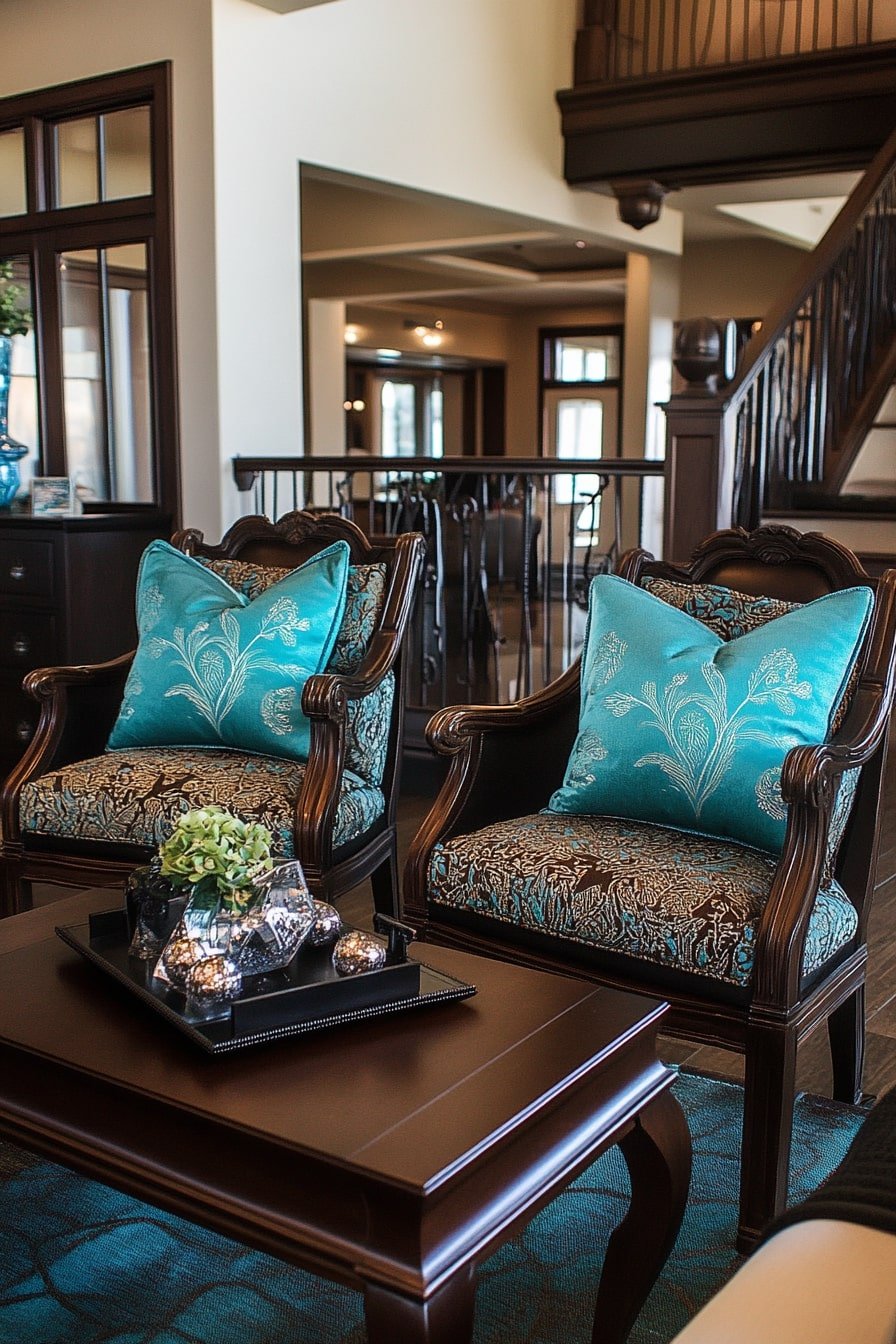 Turquoise Accent Western Sitting Area