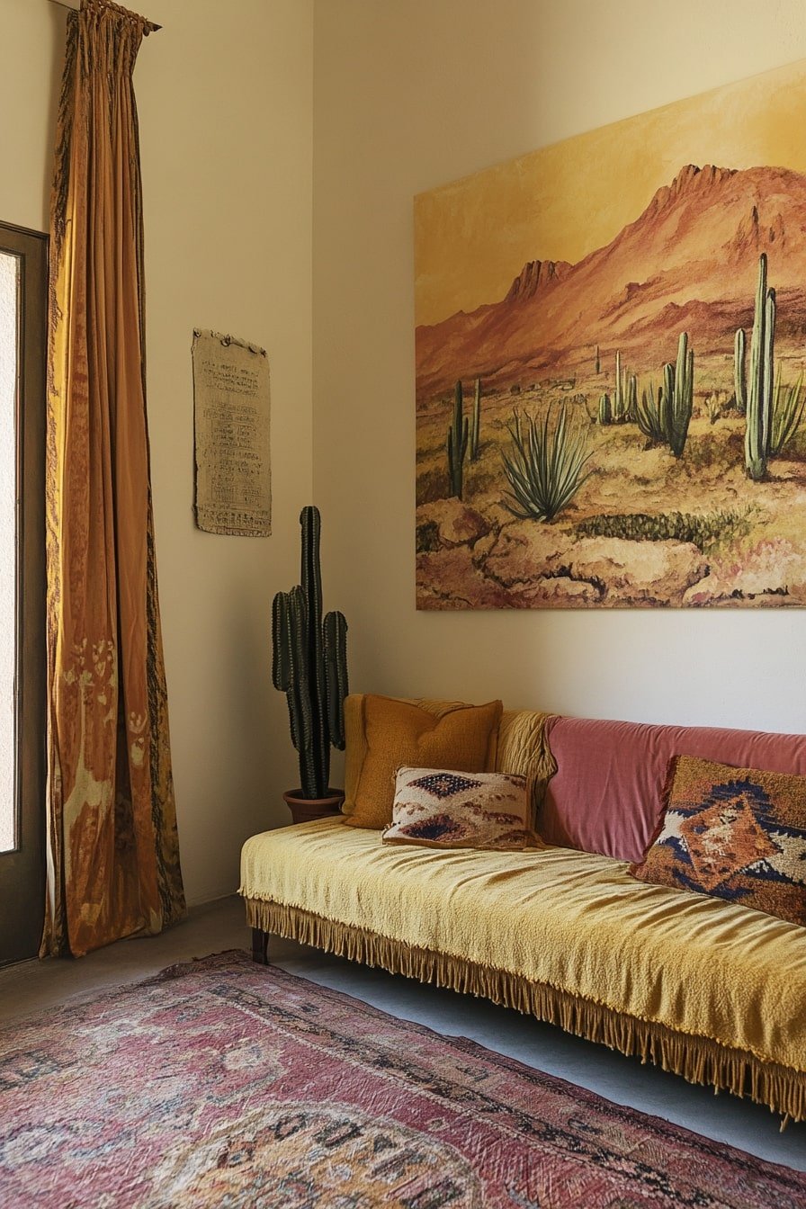 Warm Desert-Inspired Western Sitting Area