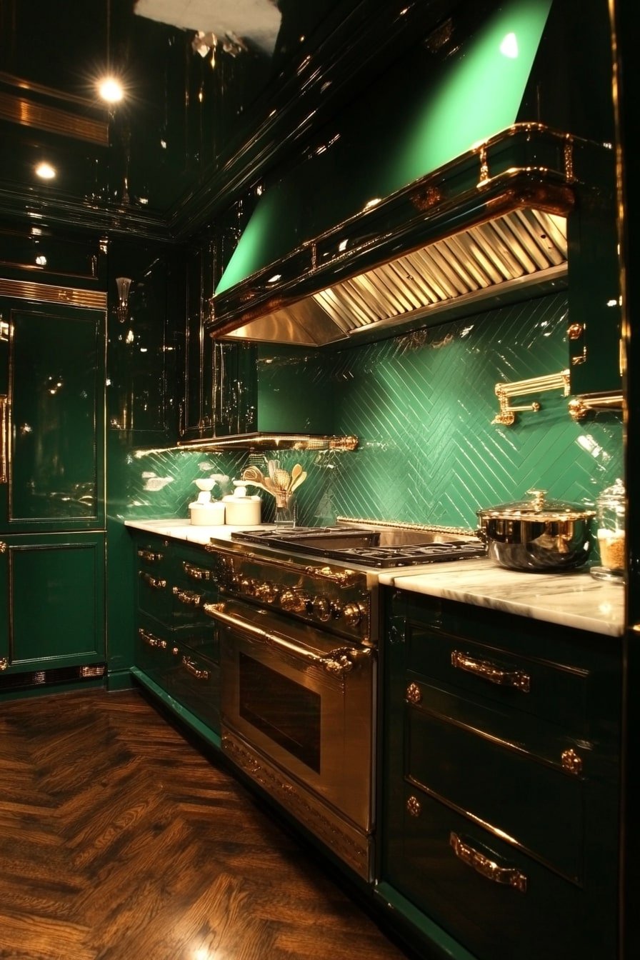 16. Emerald Green: Luxe, Bold, and Dramatic