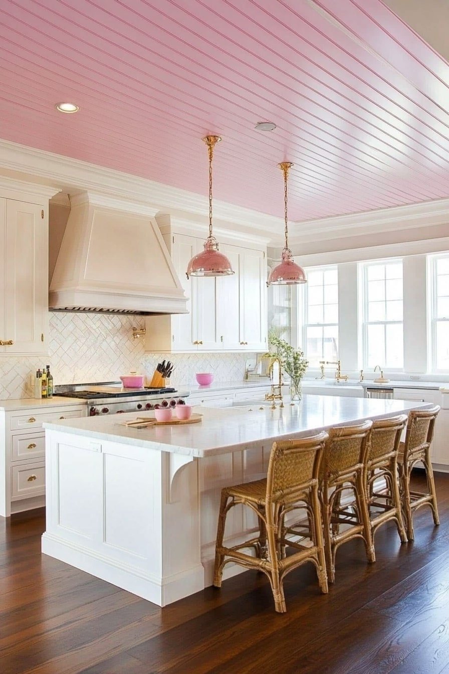 Pale Pink Ceiling with Cottage Charm