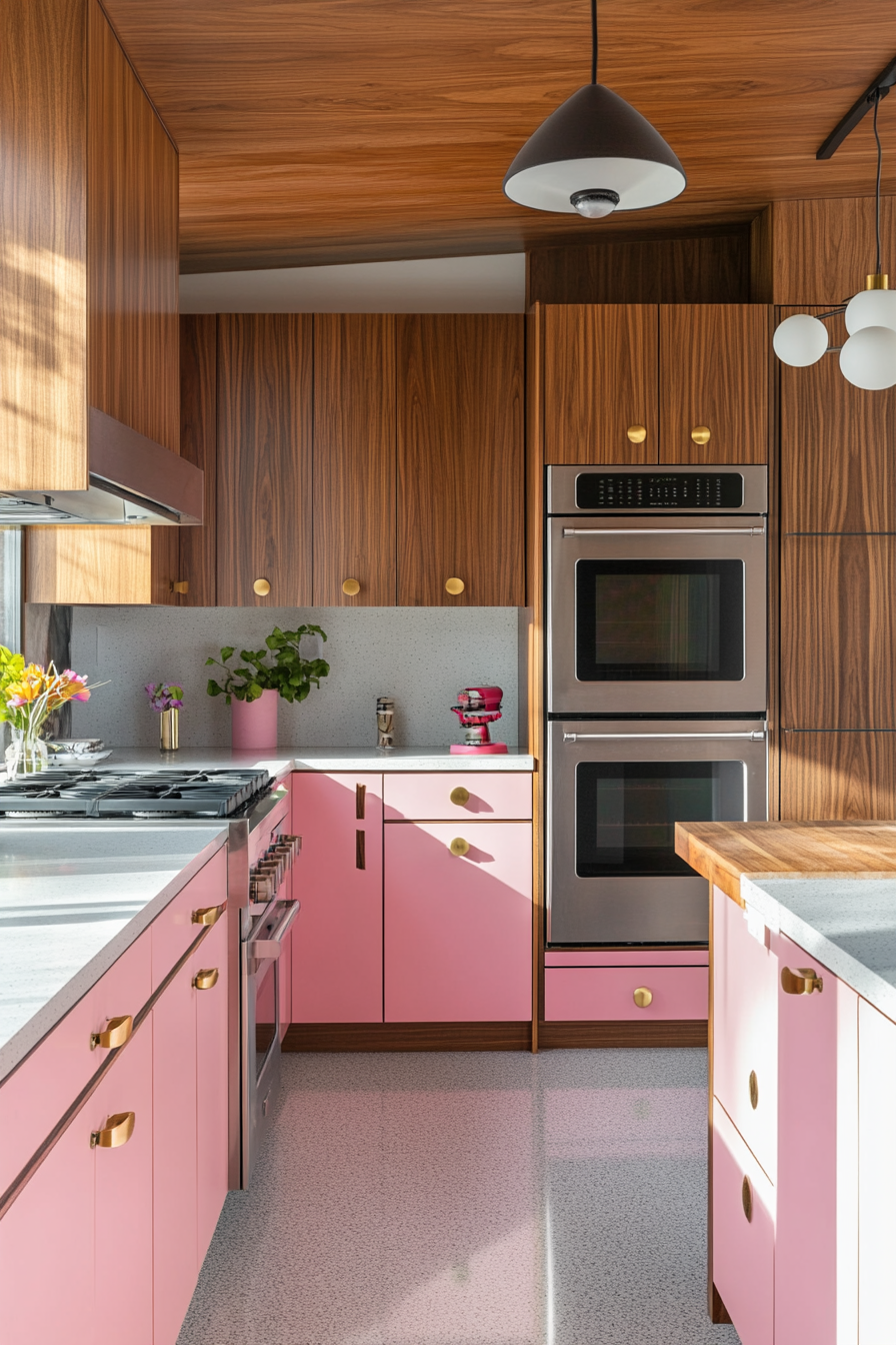 Mid-Century Walnut with Playful Pink Twist